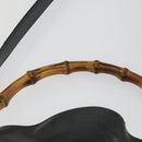 GUCCI Bamboo Hand Bag Leather 2way Black Gold 001 123 1638 Auth 169470-15