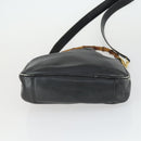 GUCCI Bamboo Hand Bag Leather 2way Black Gold 001 123 1638 Auth 169470-5