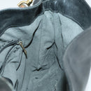 GUCCI Bamboo Hand Bag Leather 2way Black Gold 001 123 1638 Auth 169470-19