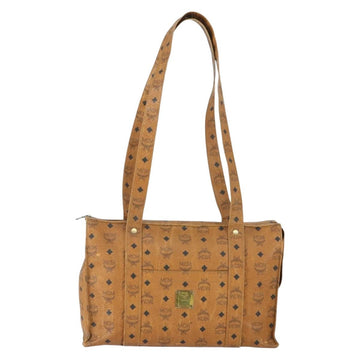 MCM Logogram Vicetos Tote Bag PVC Brown Gold Auth 169472 - 0
