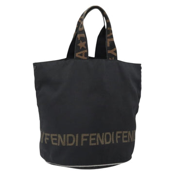 FENDI Tote Bag Nylon Black Auth 169475