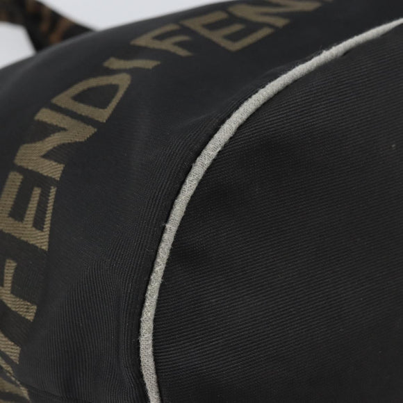 FENDI Tote Bag Nylon Black Auth 169475