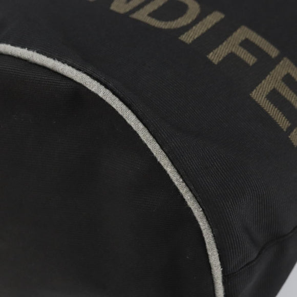 FENDI Tote Bag Nylon Black Auth 169475