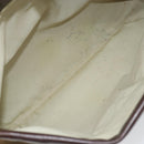 LOEWE Anagram Clutch Bag Suede Beige Gold Auth 169476-10