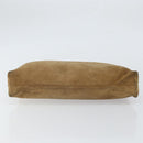 LOEWE Anagram Clutch Bag Suede Beige Gold Auth 169476-6