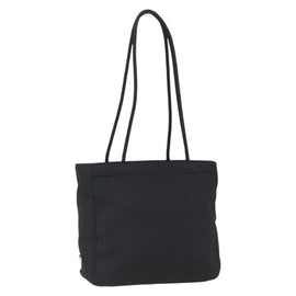 PRADA Tote Bag Nylon Black Silver Auth 169478
