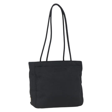 PRADA Tote Bag Nylon Black Silver Auth 169478