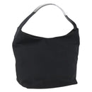 GUCCI Hand Bag Nylon Black Silver Auth 169481-1