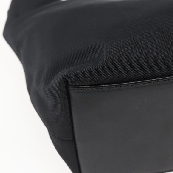 GUCCI Hand Bag Nylon Black Silver Auth 169481