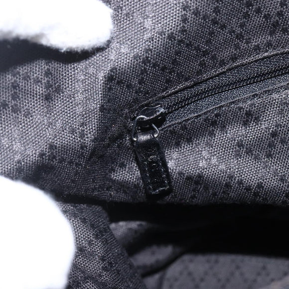 GUCCI Hand Bag Nylon Black Silver Auth 169481