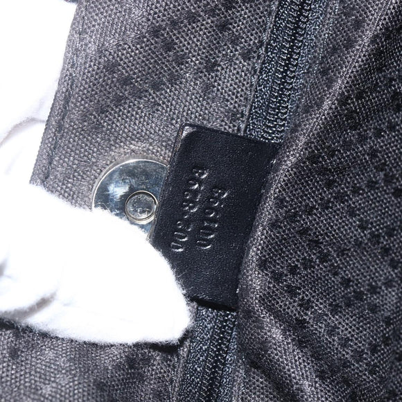 GUCCI Hand Bag Nylon Black Silver Auth 169481