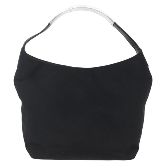 GUCCI Hand Bag Nylon Black Silver Auth 169481