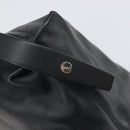 LOEWE Hand Bag Leather Black Silver Auth 169484-10