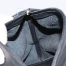 LOEWE Hand Bag Leather Black Silver Auth 169484-17