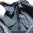 LOEWE Hand Bag Leather Black Silver Auth 169484-18