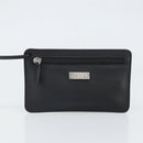 LOEWE Hand Bag Leather Black Silver Auth 169484-19
