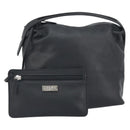 LOEWE Hand Bag Leather Black Silver Auth 169484-1