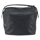 LOEWE Hand Bag Leather Black Silver Auth 169484-2