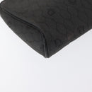 Christian Dior Honeycomb Canvas Clutch Bag Canvas Black Gold Auth 169485-15