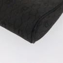 Christian Dior Honeycomb Canvas Clutch Bag Canvas Black Gold Auth 169485-16