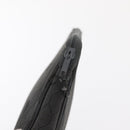 Christian Dior Honeycomb Canvas Clutch Bag Canvas Black Gold Auth 169485-9