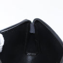 Christian Dior Honeycomb Canvas Clutch Bag Canvas Black Gold Auth 169485-12