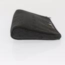 Christian Dior Honeycomb Canvas Clutch Bag Canvas Black Gold Auth 169485-3