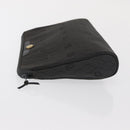 Christian Dior Honeycomb Canvas Clutch Bag Canvas Black Gold Auth 169485-4