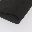 Christian Dior Honeycomb Canvas Clutch Bag Canvas Black Gold Auth 169485-7
