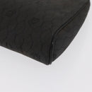 Christian Dior Honeycomb Canvas Clutch Bag Canvas Black Gold Auth 169485-14