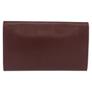 CARTIER Must Line Clutch Bag Leather Bordeaux Gold Auth 169489-3