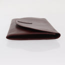CARTIER Must Line Clutch Bag Leather Bordeaux Gold Auth 169489-4