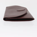 CARTIER Must Line Clutch Bag Leather Bordeaux Gold Auth 169489-5