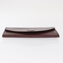 CARTIER Must Line Clutch Bag Leather Bordeaux Gold Auth 169489-7