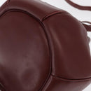 CARTIER Must Line Shoulder Bag Leather Bordeaux Gold Auth 169490-11