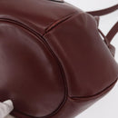 CARTIER Must Line Shoulder Bag Leather Bordeaux Gold Auth 169490-13