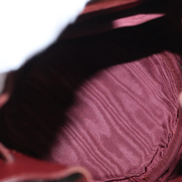 CARTIER Must Line Shoulder Bag Leather Bordeaux Gold Auth 169490