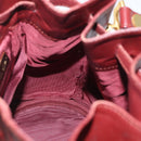CARTIER Must Line Shoulder Bag Leather Bordeaux Gold Auth 169490-17