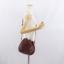 CARTIER Must Line Shoulder Bag Leather Bordeaux Gold Auth 169490-20