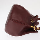 CARTIER Must Line Shoulder Bag Leather Bordeaux Gold Auth 169490-4