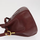 CARTIER Must Line Shoulder Bag Leather Bordeaux Gold Auth 169490-5