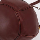 CARTIER Must Line Shoulder Bag Leather Bordeaux Gold Auth 169491-11