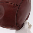 CARTIER Must Line Shoulder Bag Leather Bordeaux Gold Auth 169491-12