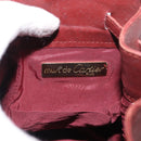 CARTIER Must Line Shoulder Bag Leather Bordeaux Gold Auth 169491-15