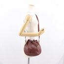CARTIER Must Line Shoulder Bag Leather Bordeaux Gold Auth 169491-20