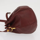 CARTIER Must Line Shoulder Bag Leather Bordeaux Gold Auth 169491-5