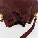 CARTIER Must Line Shoulder Bag Leather Bordeaux Gold Auth 169491-6