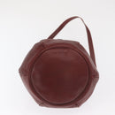 CARTIER Must Line Shoulder Bag Leather Bordeaux Gold Auth 169491-9
