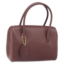CARTIER Must Line Hand Bag Leather Bordeaux Gold Auth 169492-1