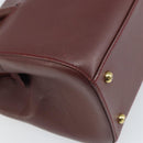 CARTIER Must Line Hand Bag Leather Bordeaux Gold Auth 169492-16
